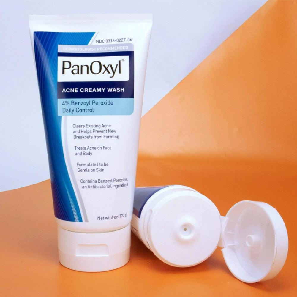 PanOxyl Acne Creamy Wash, 4% Benzoyl Peroxide, 6 Ounce.