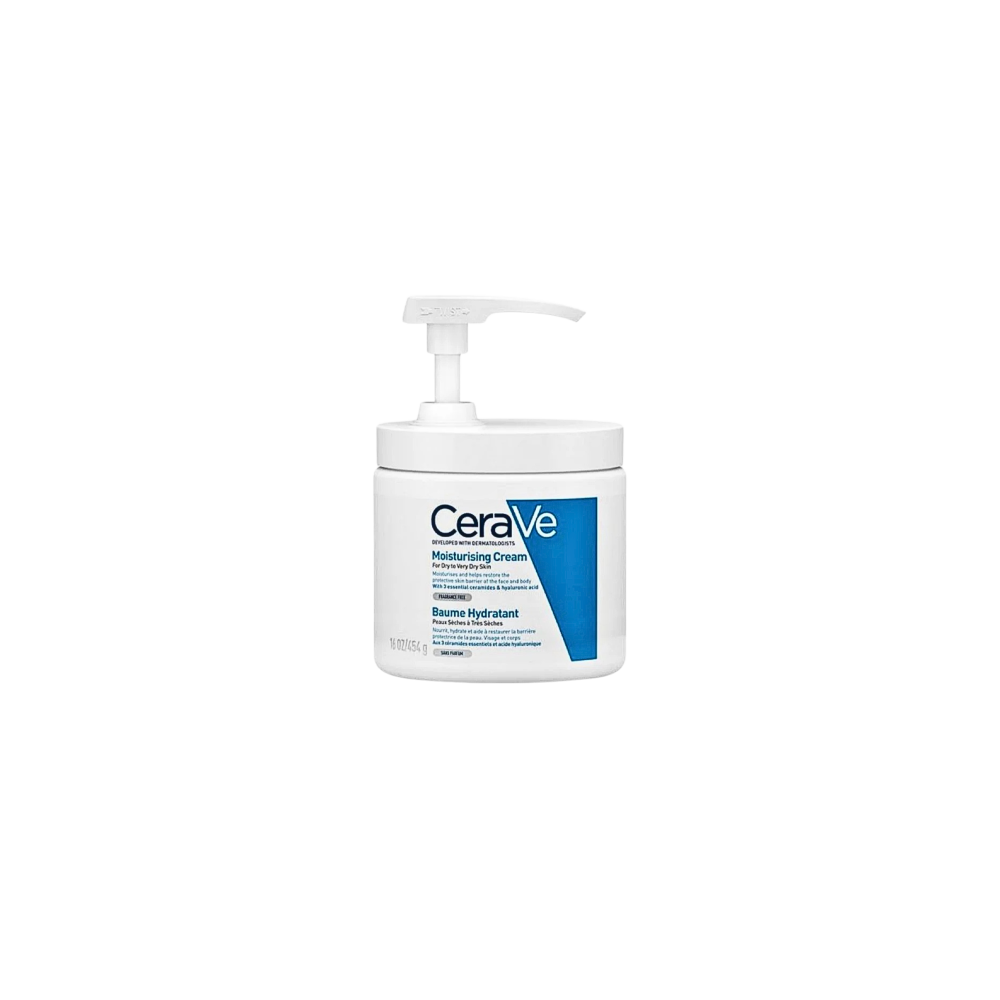 كريم سيرافي المرطّب مع مضخة للبشرة الجافة – بالسيراميدات وحمض الهيالورونيك (454 جم)