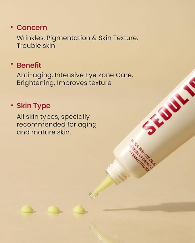 K-SECRET SEOUL 1988 Eye Cream : Retinal Liposome 4% + Fermented Bean.