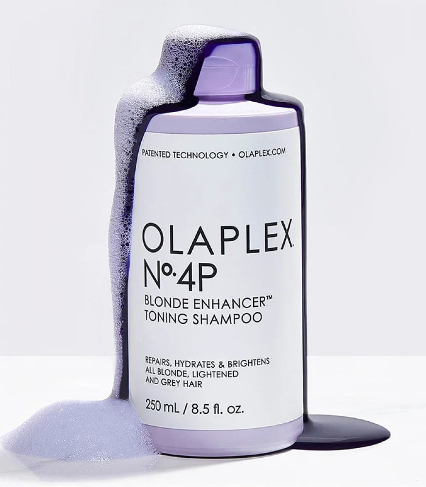 Olaplex No. 4P Blonde Enhancer Toning Shampoo.