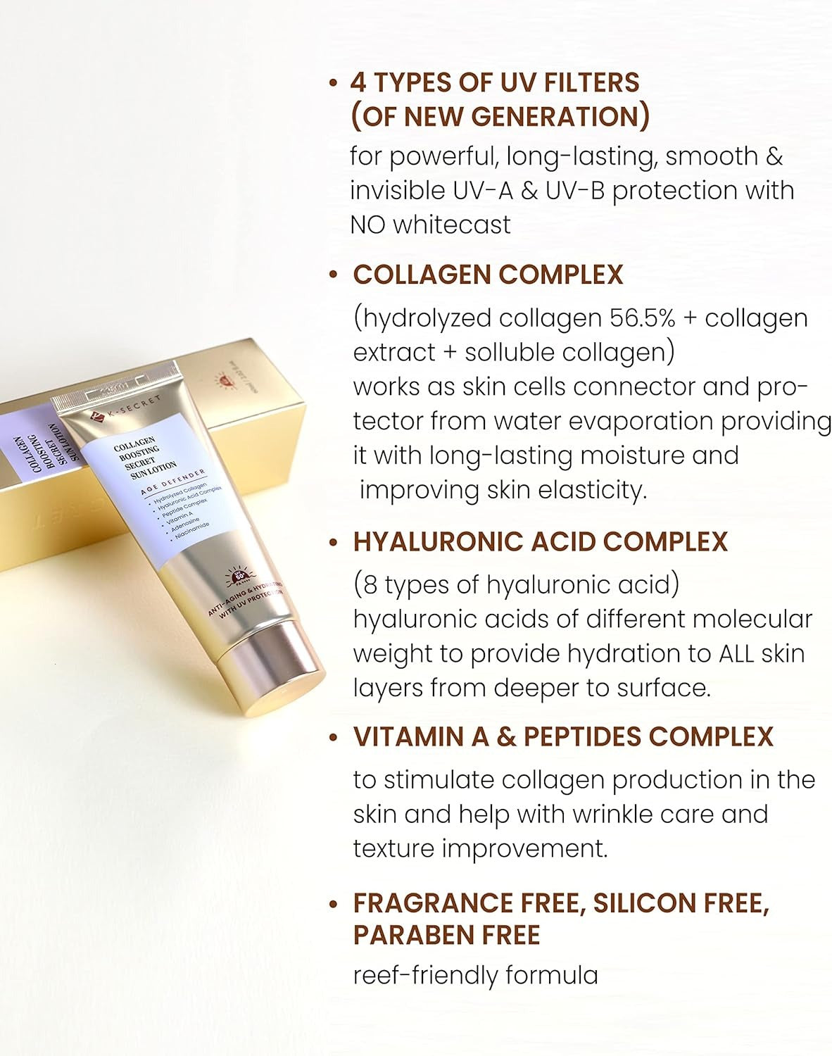 K-SECRET Collagen Boosting Secret Sun Lotion.