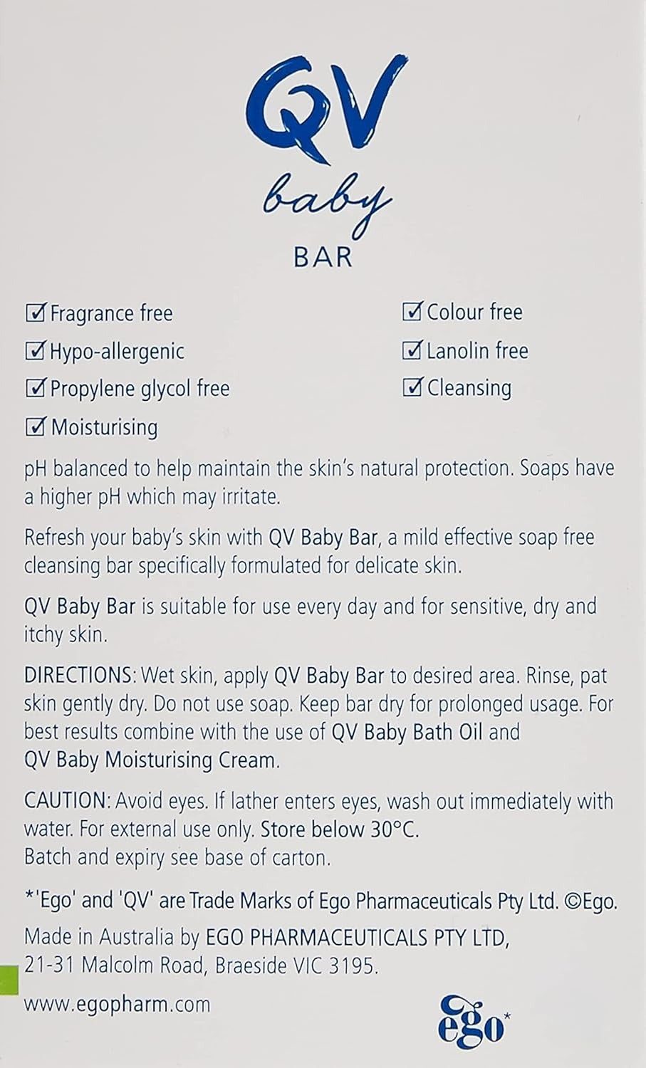 QV Baby Bar 100g.