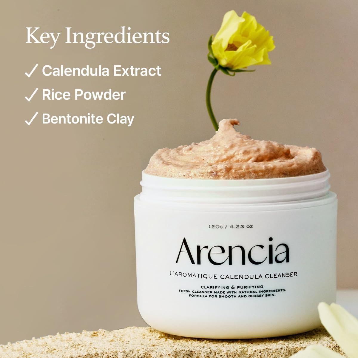 ARENCIA Calendula Rice Mochi Fresh Cleanser.