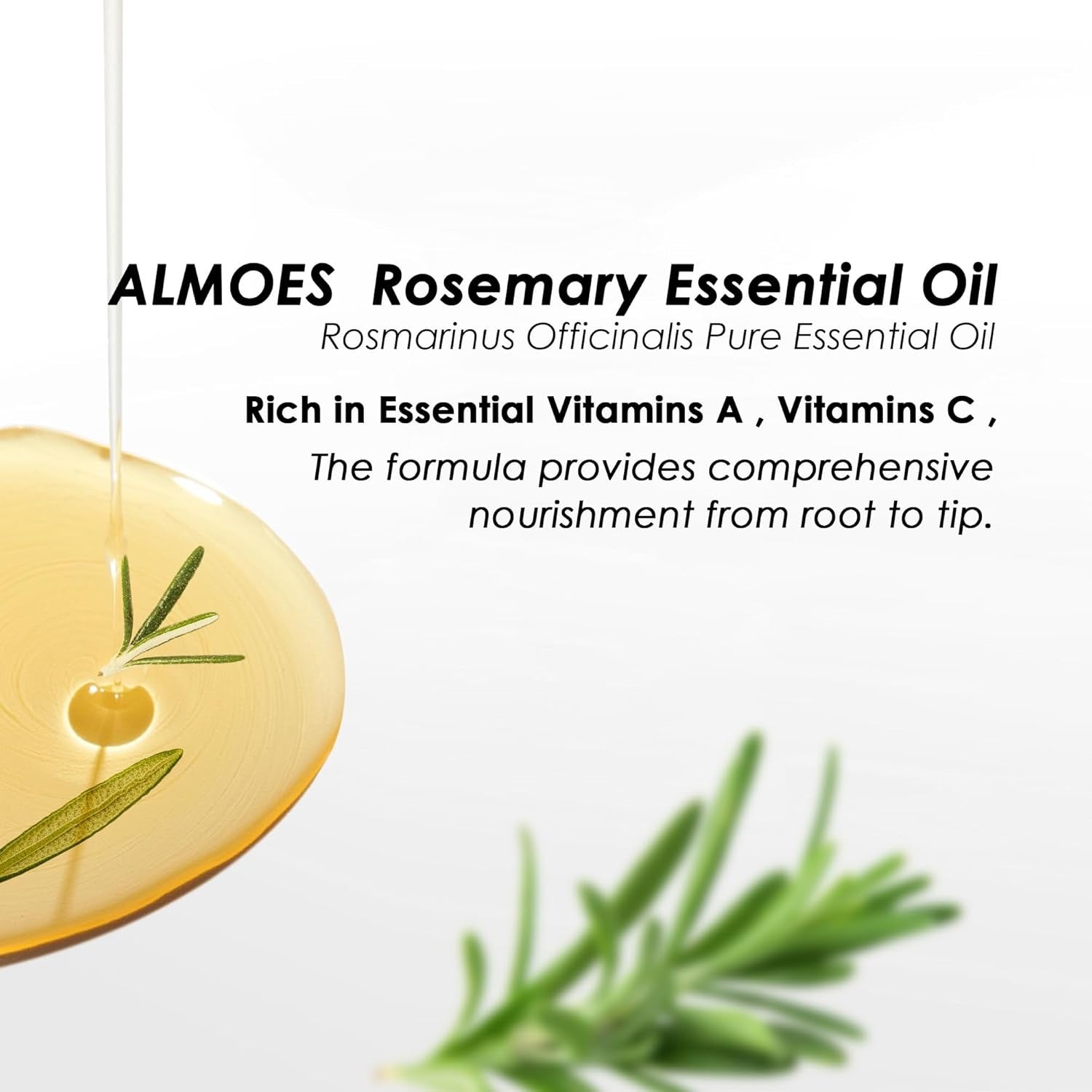ALMOES ROSEMARY ORGANIC WITH MINT,BIOTIN, VIT E, A,D,Scalp & Hair Strengthening Oil.