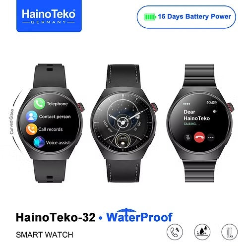 Haino Teko 32 Curved Glass Round Watch with long battery Life